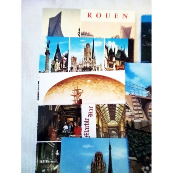 Postcard Lot 12 Vintage Unposted Rouen Normandie Sydney Miami Beach Collectible - Picture 2 of 12